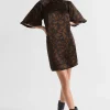 Woman Seed Heritage Dresses-Abstract Mock Neck Mini Dress