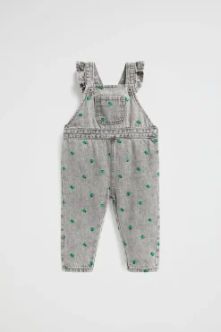 Baby Girl Seed Heritage Dresses-Apple Embroidered Overall