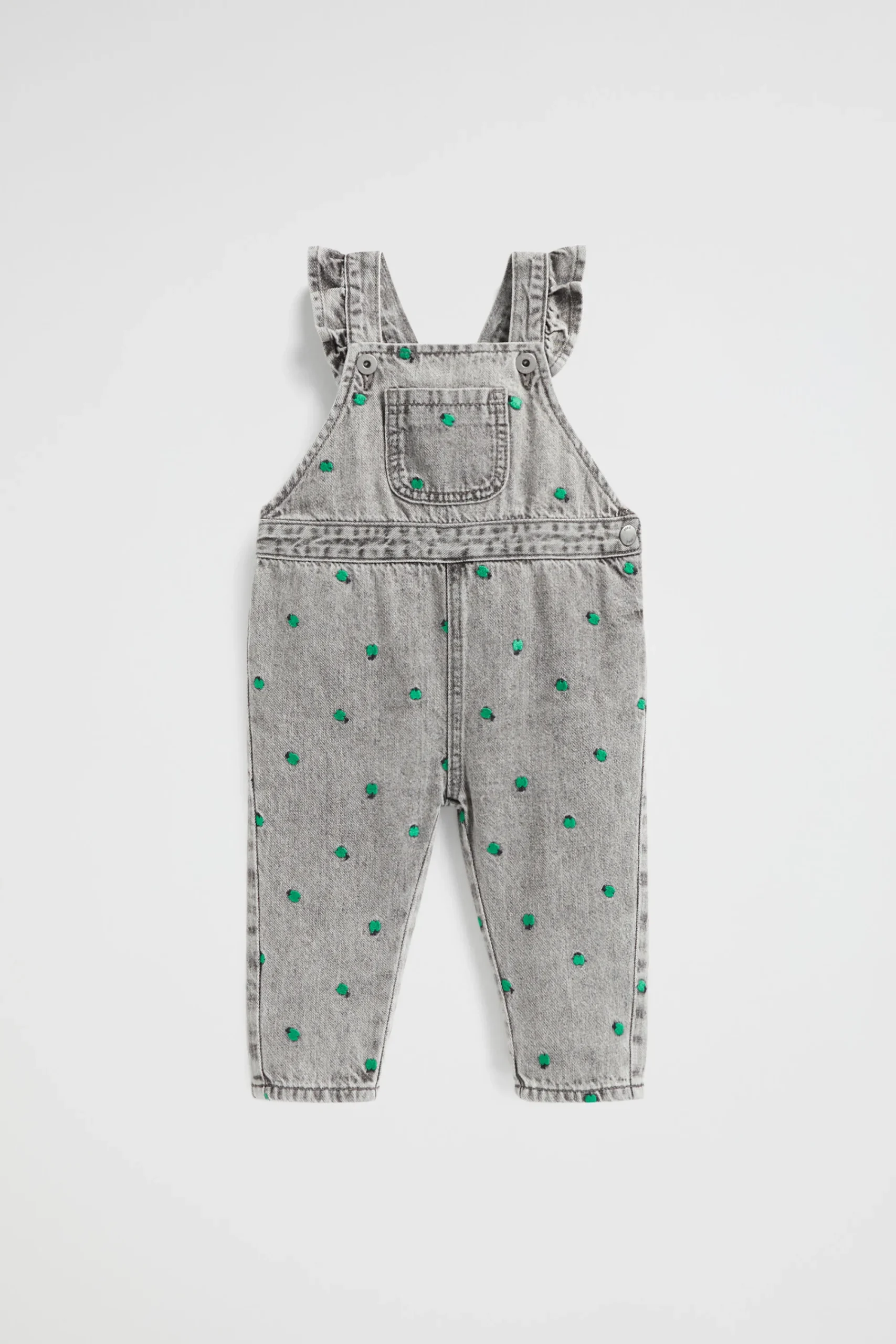 Baby Girl Seed Heritage Dresses-Apple Embroidered Overall