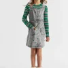 Girl Seed Heritage Dresses-Apple Embroidered Pinafore