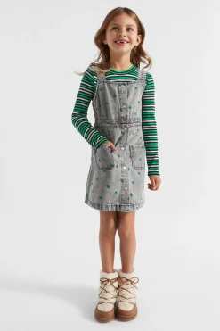 Girl Seed Heritage Dresses-Apple Embroidered Pinafore