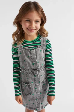 Girl Seed Heritage Dresses-Apple Embroidered Pinafore