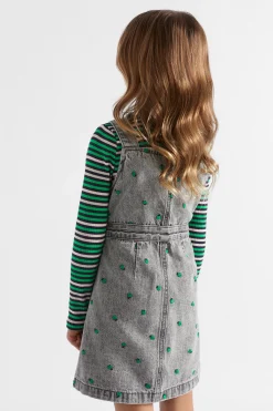 Girl Seed Heritage Dresses-Apple Embroidered Pinafore