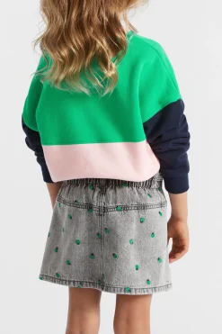 Girl Seed Heritage Denim & Jeans-Apple Embroidered Skirt
