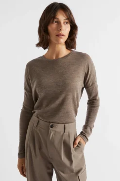 Woman Seed Heritage Knitwear & Sweaters-Babywool Curve Hem Top