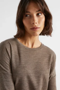 Woman Seed Heritage Knitwear & Sweaters-Babywool Curve Hem Top