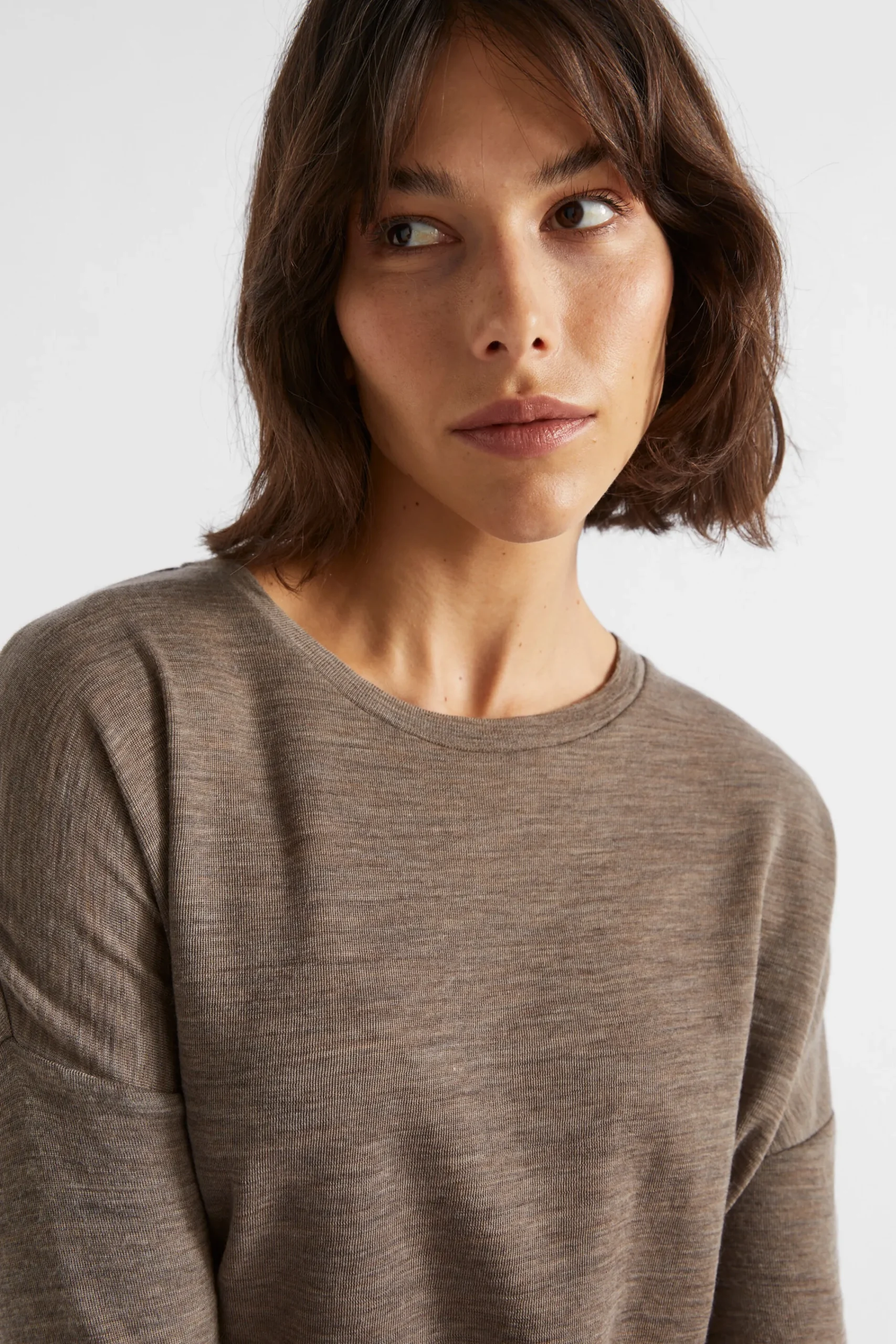 Woman Seed Heritage Knitwear & Sweaters-Babywool Curve Hem Top