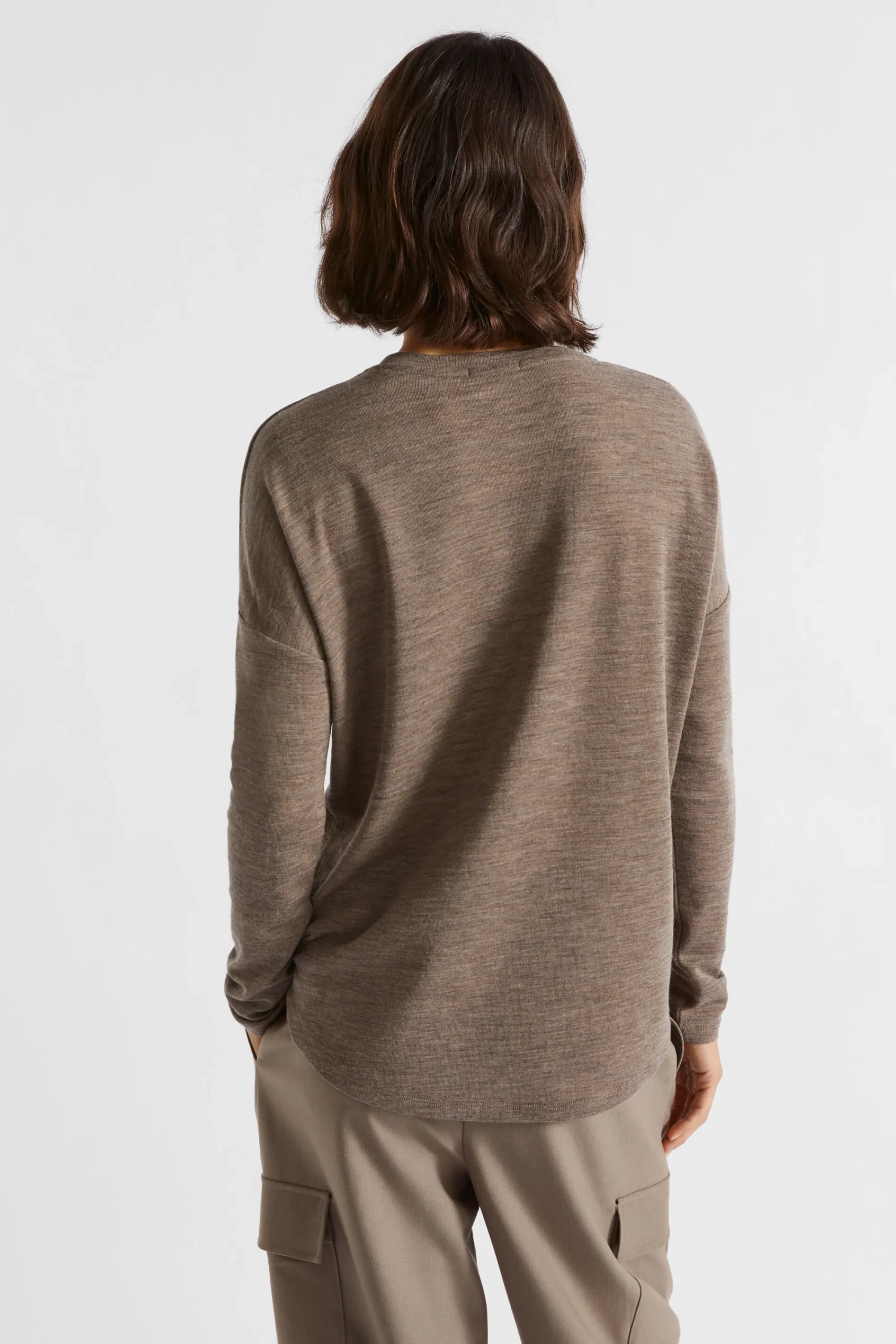 Woman Seed Heritage Knitwear & Sweaters-Babywool Curve Hem Top
