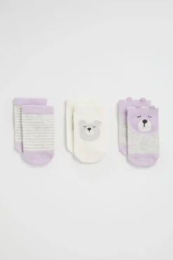 Baby Boy Seed Heritage Socks-Bear Sock 3 Pack