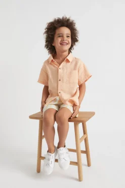 Girl Seed Heritage T-Shirts & Tops-Boxy Linen Shirt