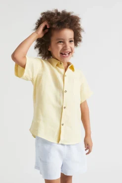 Girl Seed Heritage T-Shirts & Tops-Boxy Linen Shirt