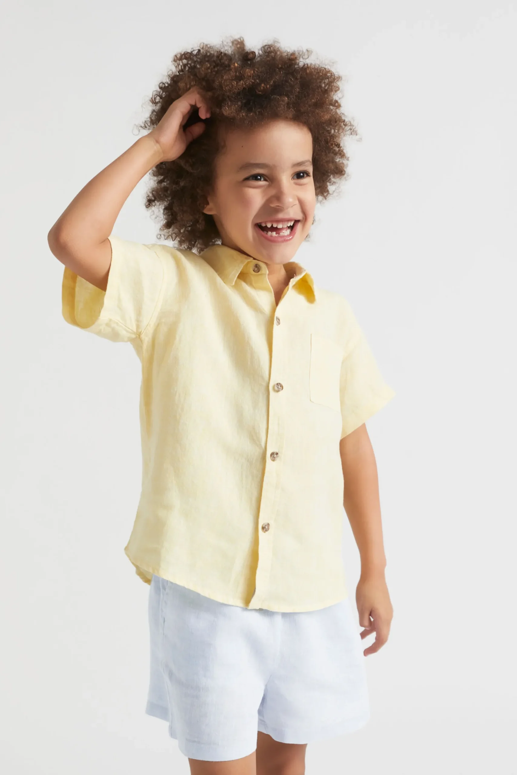Girl Seed Heritage T-Shirts & Tops-Boxy Linen Shirt