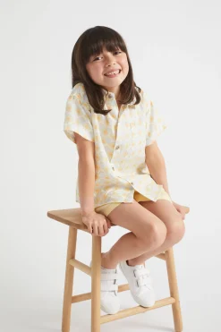Girl Seed Heritage T-Shirts & Tops-Boxy Linen Shirt