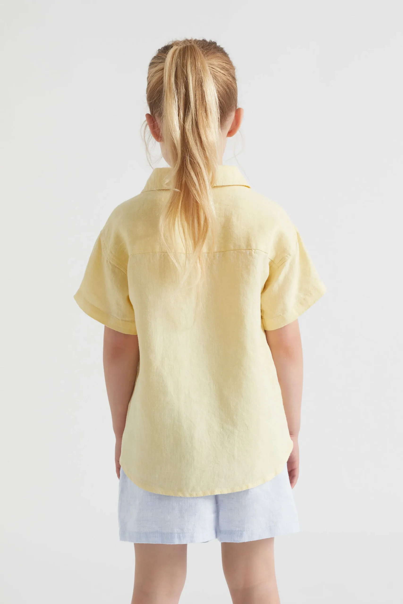 Girl Seed Heritage T-Shirts & Tops-Boxy Linen Shirt
