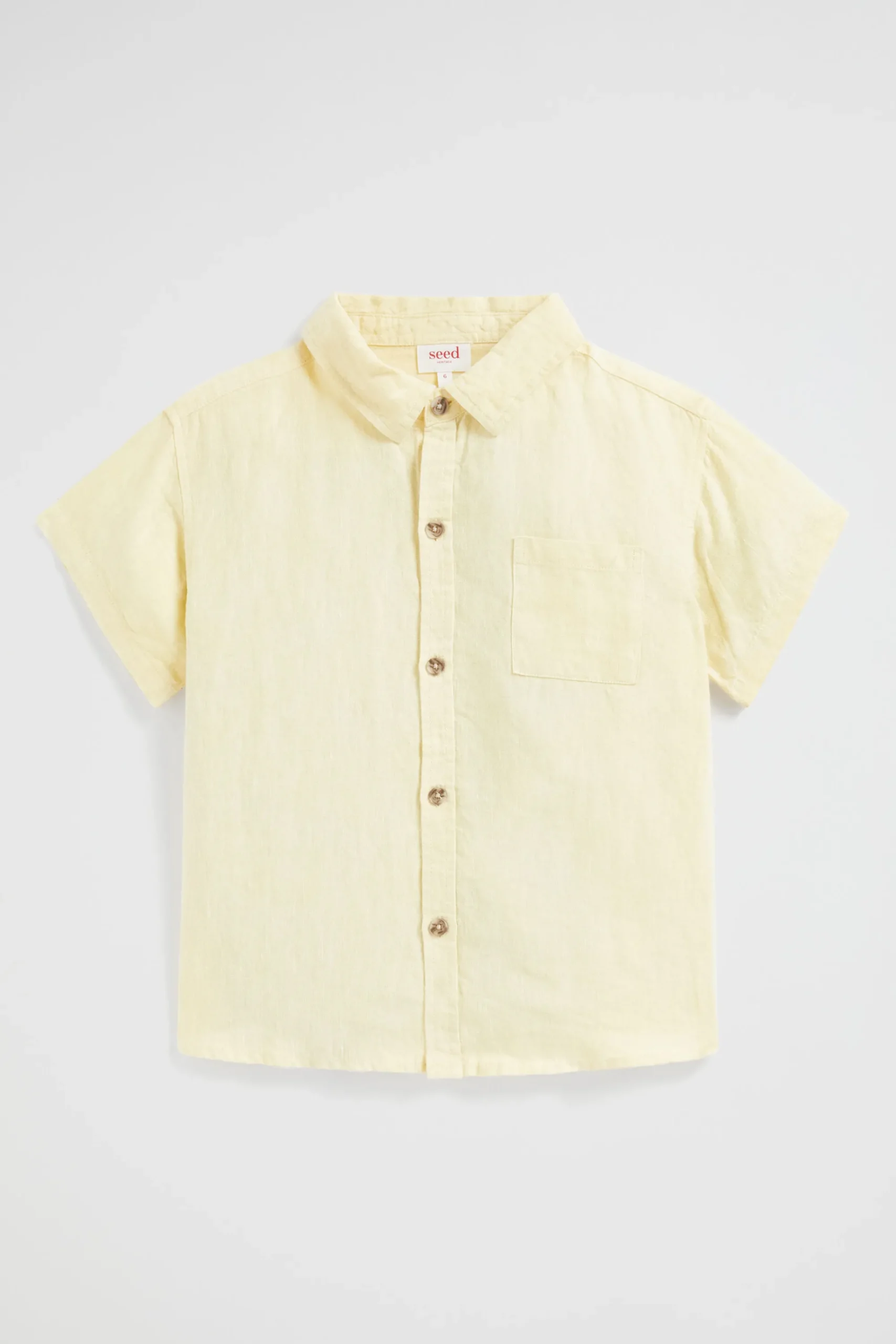 Girl Seed Heritage T-Shirts & Tops-Boxy Linen Shirt