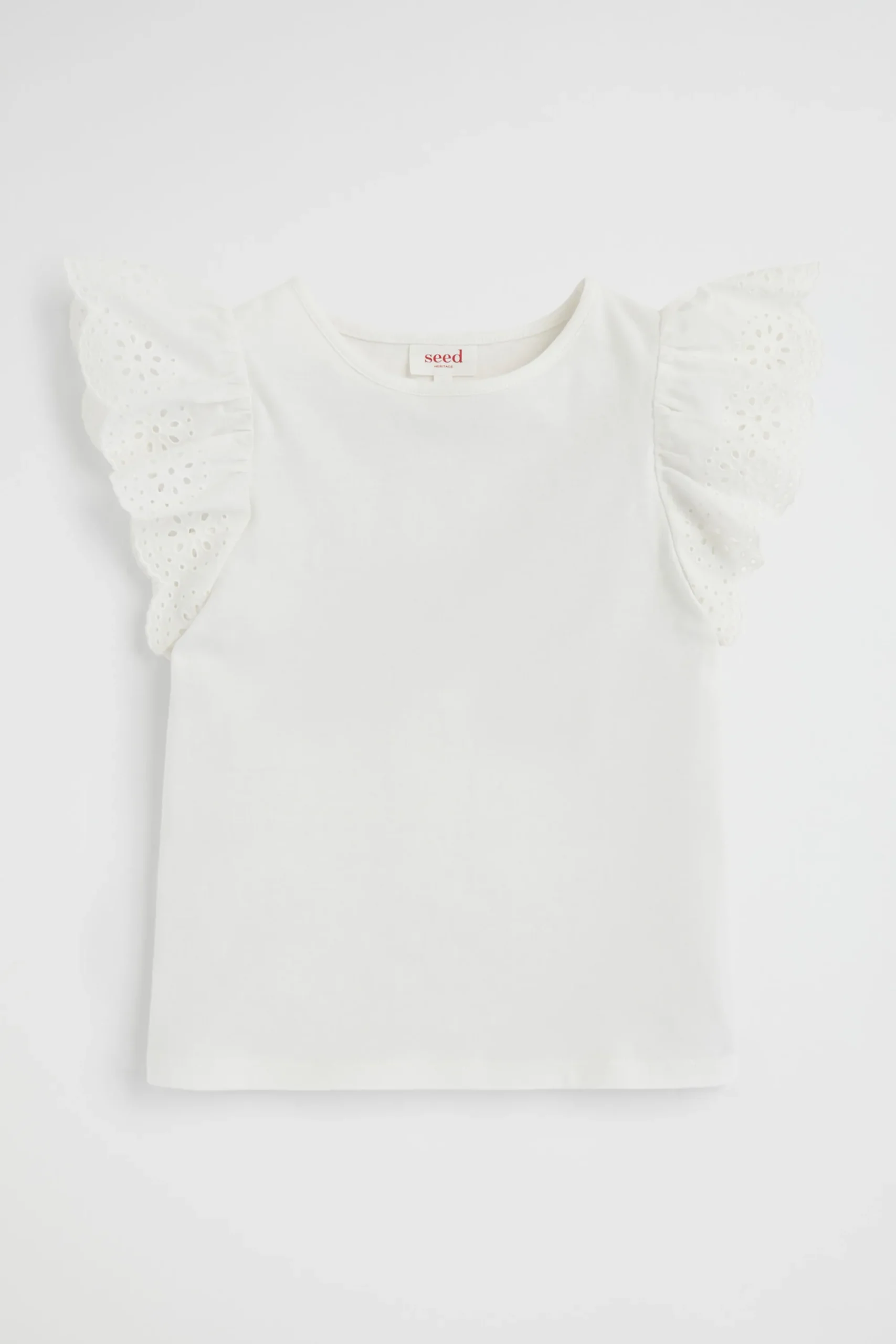 Girl Seed Heritage T-Shirts & Tops-Broderie Frill Top