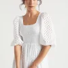 Woman Seed Heritage Dresses-Broderie Shirred Midi Dress