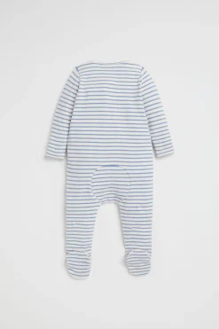 Newborn Seed Heritage Jumpsuits & Overalls-Brushed Stripe Zipsuit