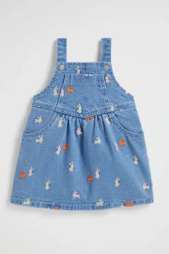 Baby Girl Seed Heritage Denim & Jeans-Bunny Denim Pinafore