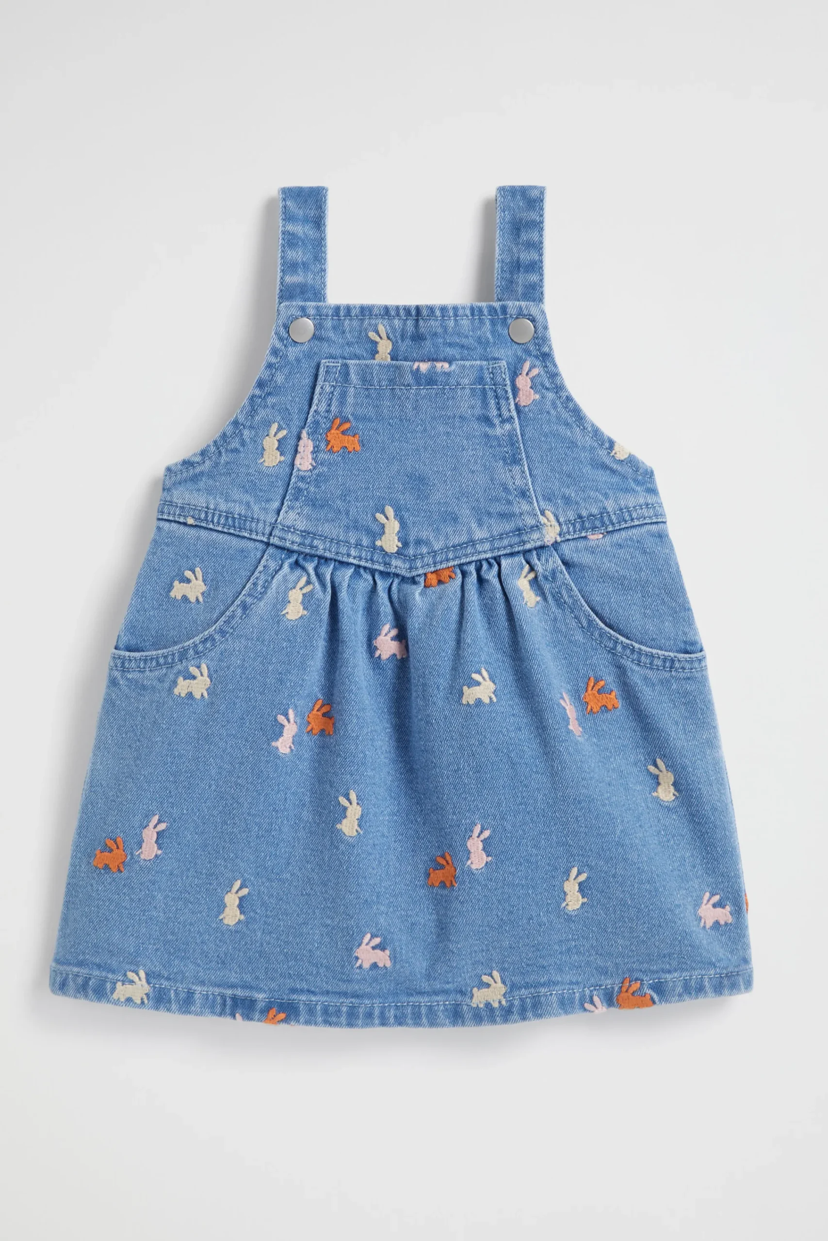 Baby Girl Seed Heritage Denim & Jeans-Bunny Denim Pinafore