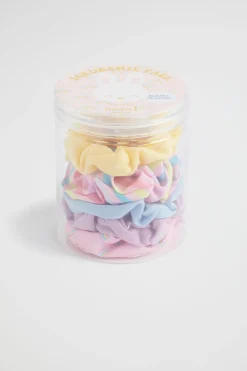 Girl Seed Heritage Hair Accessories-Bunny Rainbow Scrunchie Pack