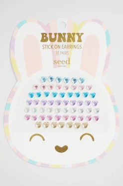 Girl Seed Heritage Jewellery-Bunny Rainbow Stick On Earrings