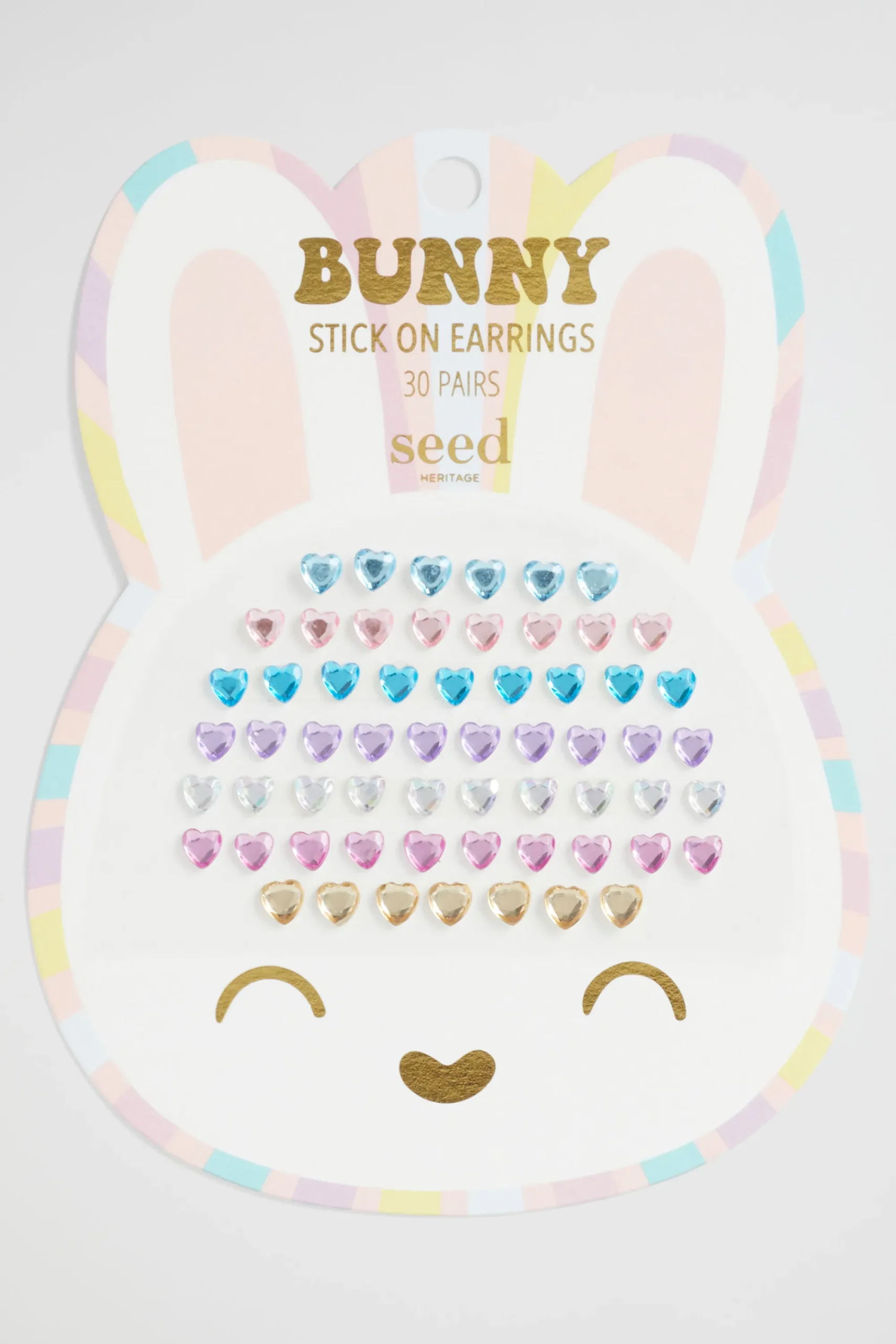 Girl Seed Heritage Jewellery-Bunny Rainbow Stick On Earrings