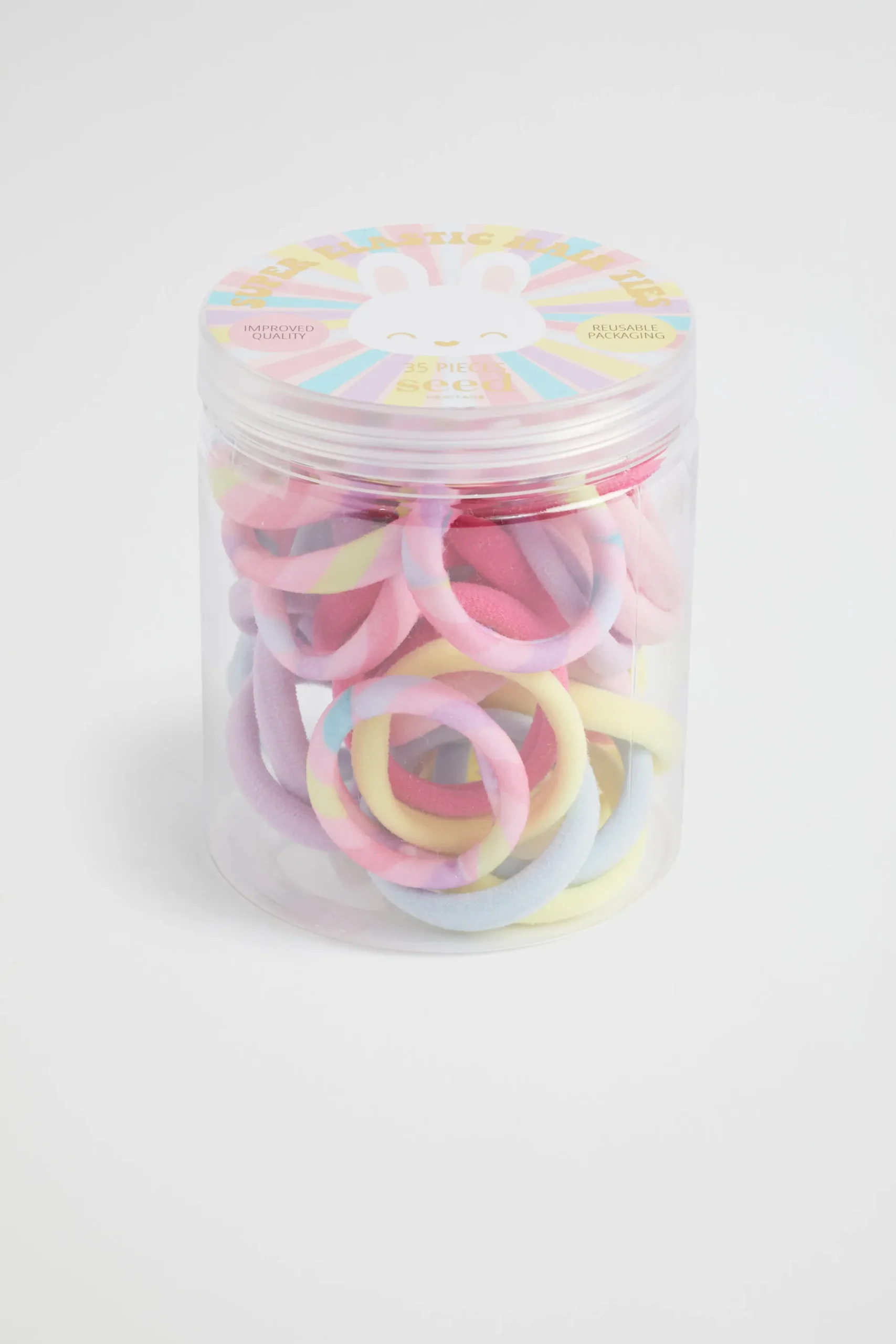 Girl Seed Heritage Hair Accessories-Bunny Rainbow Super Hair Elastics