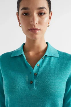 Woman Seed Heritage Knitwear & Sweaters-Button Down Polo Knit