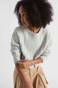 Teen Girl Seed Heritage T-Shirts & Tops-Cable Crop Knit