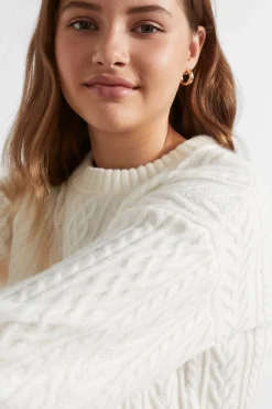 Teen Girl Seed Heritage Knitwear & Sweaters-Cable Crop Knit