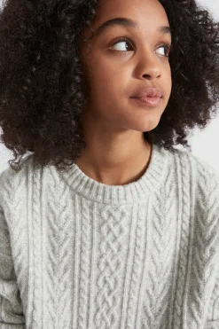Teen Girl Seed Heritage T-Shirts & Tops-Cable Crop Knit
