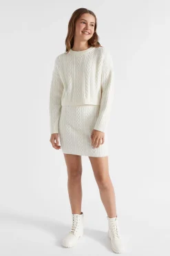 Teen Girl Seed Heritage Knitwear & Sweaters-Cable Crop Knit