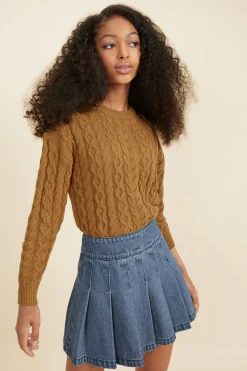 Teen Girl Seed Heritage T-Shirts & Tops-Cable Knit