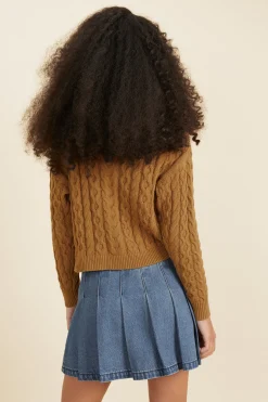Teen Girl Seed Heritage T-Shirts & Tops-Cable Knit