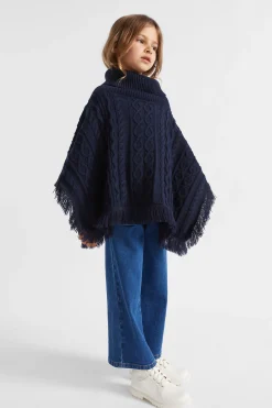 Girl Seed Heritage Ponchos & Capes-Cable Knit Poncho