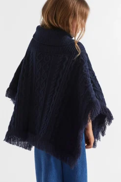 Girl Seed Heritage Ponchos & Capes-Cable Knit Poncho
