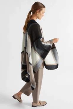 Woman Seed Heritage Scarves & Kaftans-Check Blanket Stitch Cape