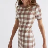 Teen Girl Seed Heritage Dresses-Check Knit Dress