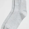 Woman Seed Heritage Socks & Tights-Chevron Knit Quarter Crew Sock