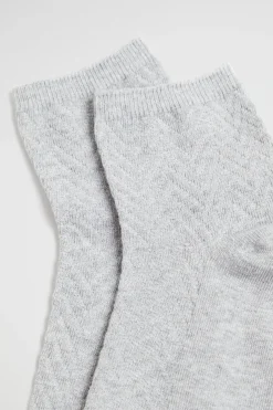 Woman Seed Heritage Socks & Tights-Chevron Knit Quarter Crew Sock