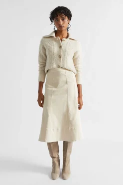 Woman Seed Heritage Knitwear & Sweaters-Collared Cable Knit Cardigan