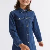 Girl Seed Heritage Denim & Jeans-Collared Denim Dress