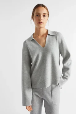 Woman Seed Heritage Knitwear & Sweaters-Collared Double Knit