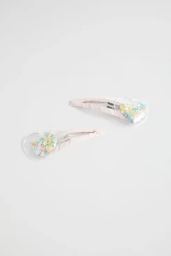 Girl Seed Heritage Hair Accessories-Confetti Heart Shaker Snaps