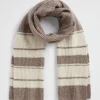 Woman Seed Heritage Scarves & Kaftans-Contrast Stripe Knit Scarf