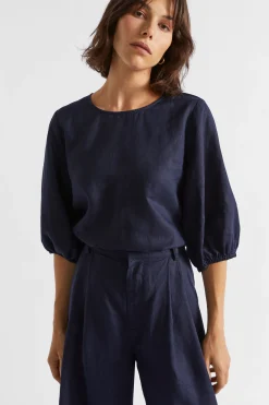 Woman Seed Heritage T-Shirts & Tops-Core Linen Balloon Sleeve Top