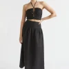 Woman Seed Heritage Skirts-Core Linen Gathered Maxi Skirt