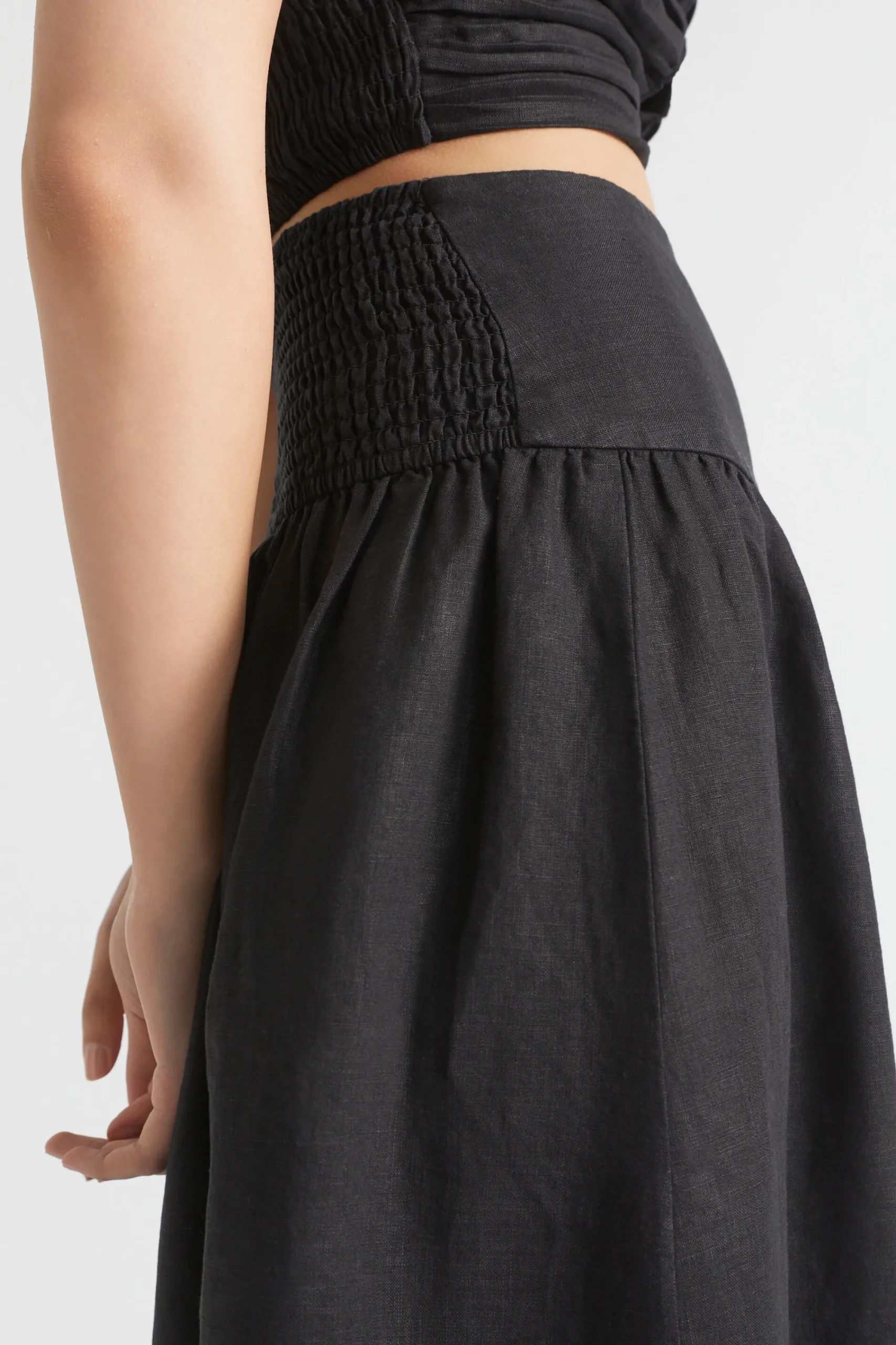 Woman Seed Heritage Skirts-Core Linen Gathered Maxi Skirt