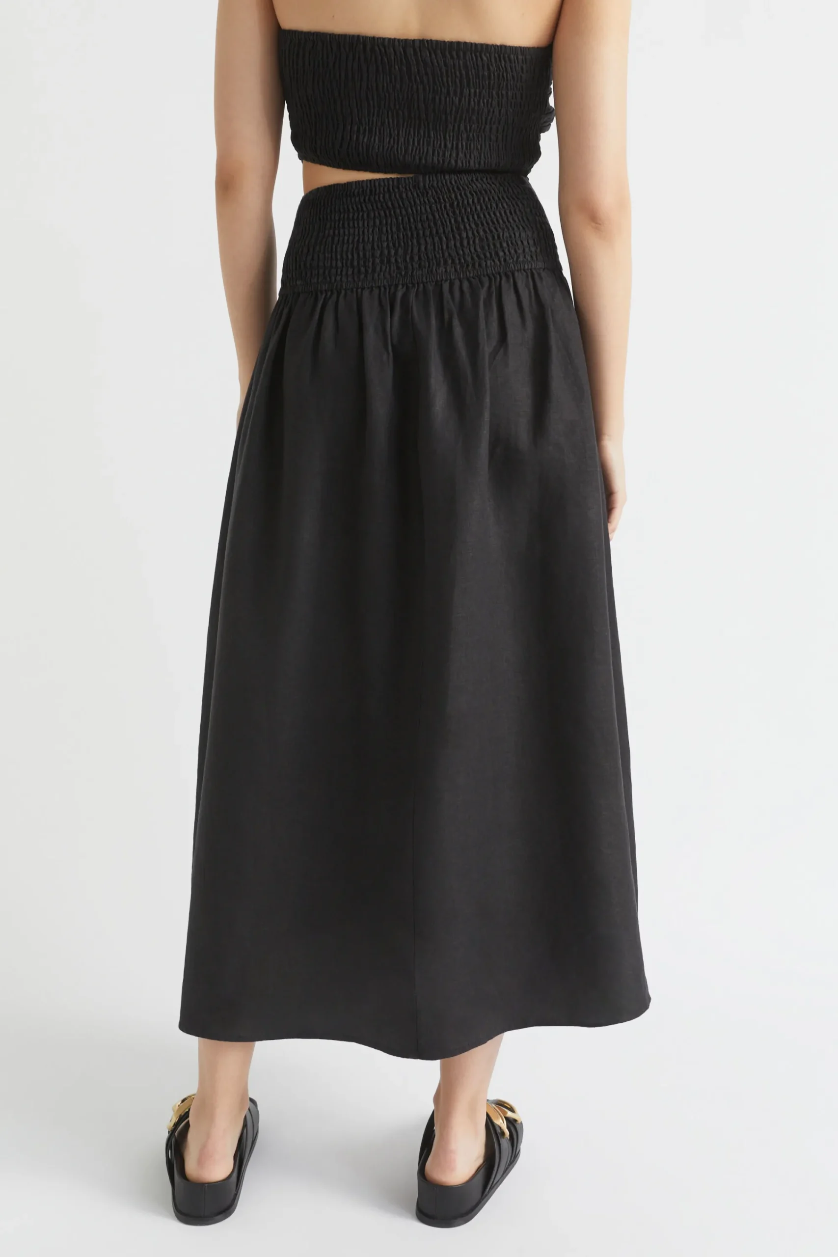 Woman Seed Heritage Skirts-Core Linen Gathered Maxi Skirt